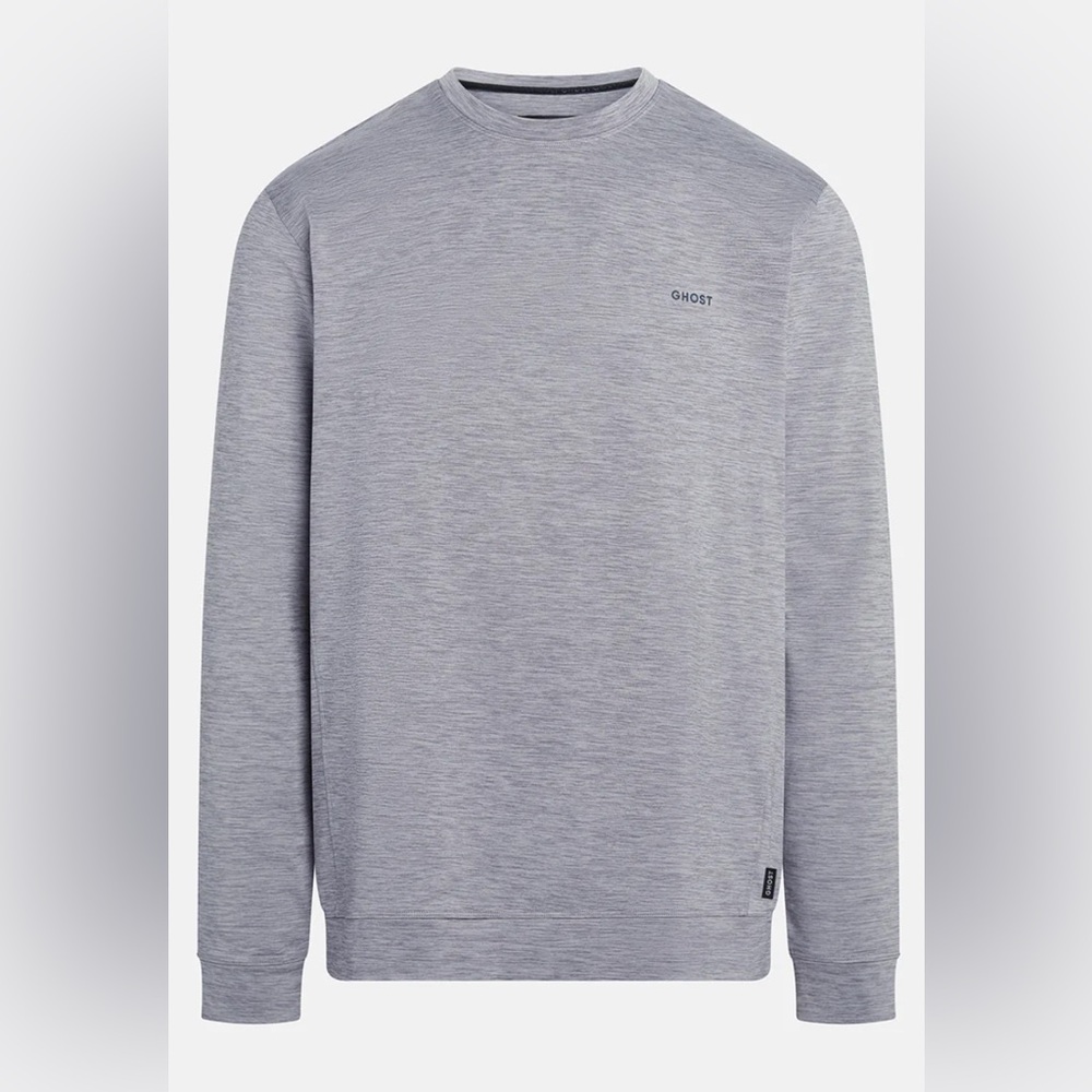 Ghost Golf Men’s Heathered Grey Crewneck Sweatshirt 4-way stretch Size L, NWOT